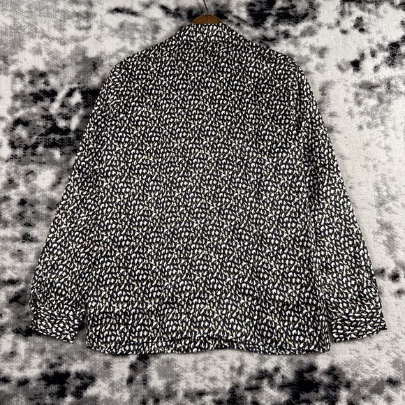 Lafayette 148 Top Womens Extra Small Abstract Button Up Comfort Casual 100% Silk - Picture 2 of 10